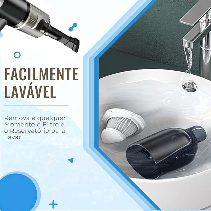 Aspiradora de Polvo Portátil Automotriz Recargable – Mini Aspiradora Inalámbrica USB para Auto y Hogar
