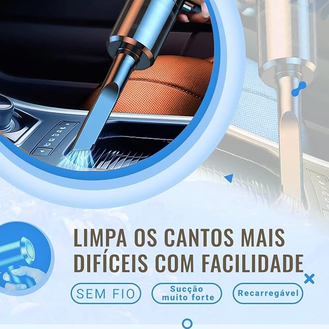Aspiradora de Polvo Portátil Automotriz Recargable – Mini Aspiradora Inalámbrica USB para Auto y Hogar