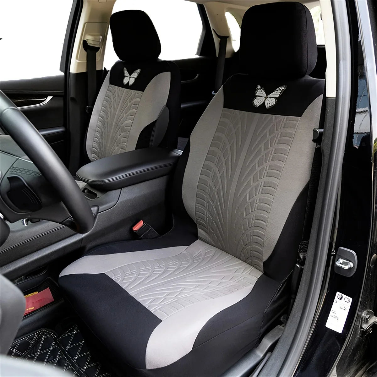 Fundas de Asientos Universales con Bordado de Mariposa – Juego Completo