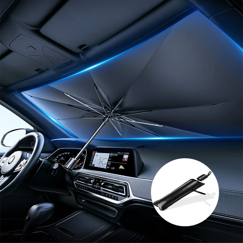 Protector Solar Automotriz Tipo Paraguas – Sombrilla Plegable para Parabrisas